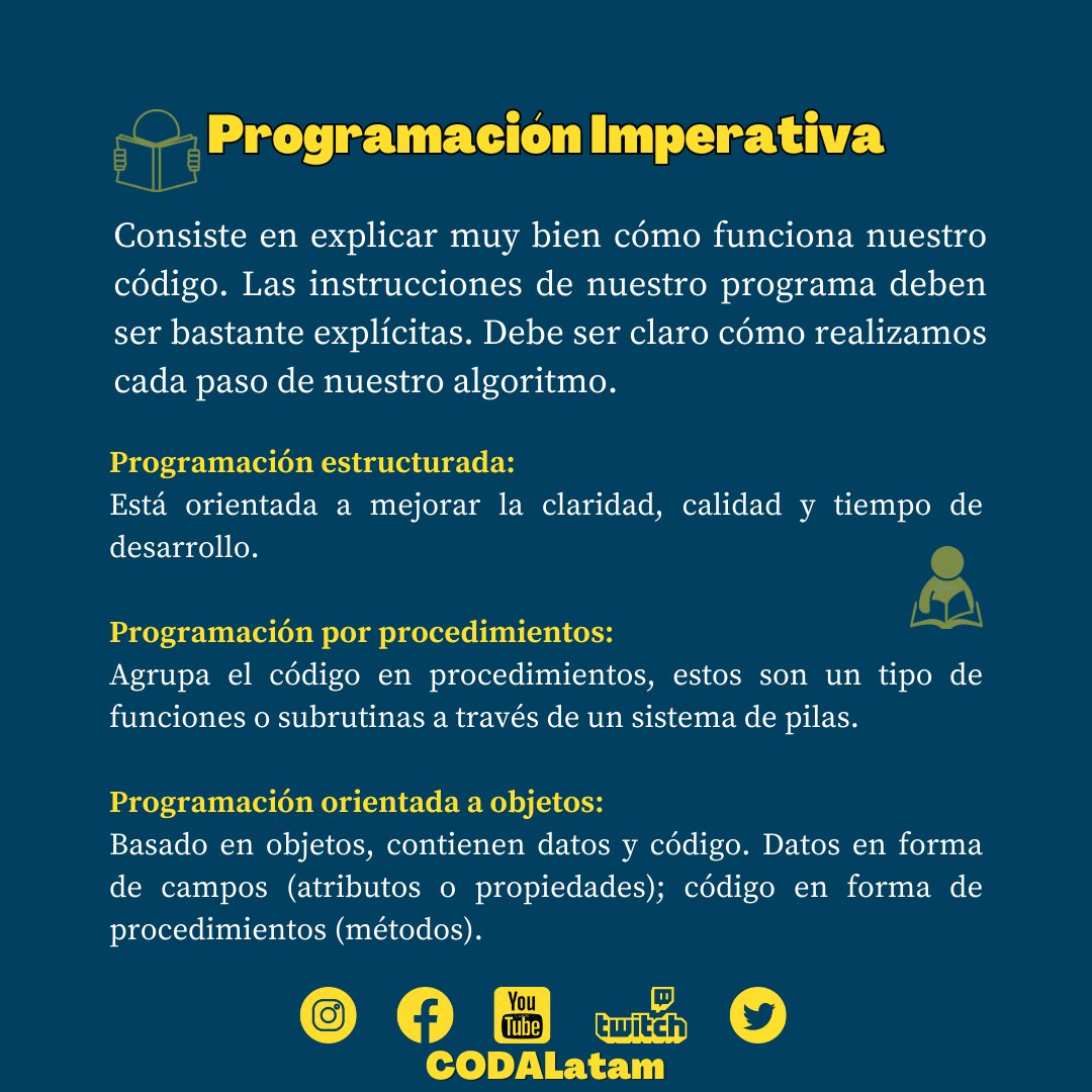 CODALatam's tweet photo. PARADIGMAS DE PROGRAMACIÓN Abordamos algunos conceptos generales sobre los paradigmas de programación. #CODALatam #programacion #lenguajeprogramacion #programmer #code #development https://t.co/8VIrWgeTnU