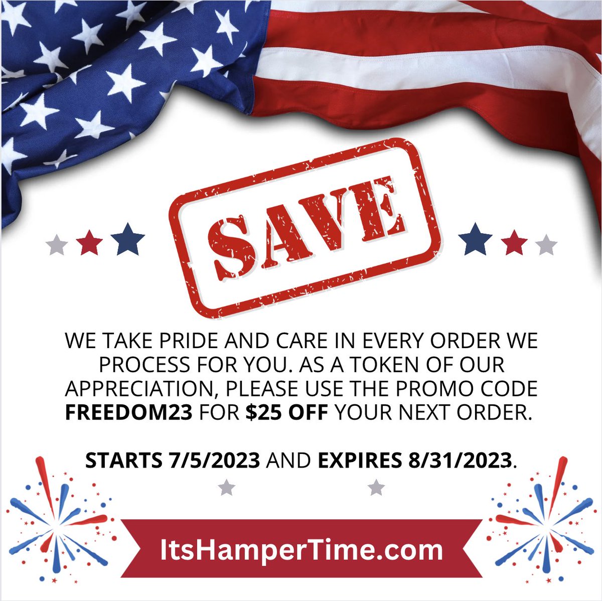 We take pride and care in every order we process for you. As a token of our appreciation, please use the Promo Code FREEDOM23 for $25 off your next order.
-
Starts 7/5/2023 and Expires 8/31/2023.
-
Order #Laundry Delivery Online Today!  #laundrydelivery