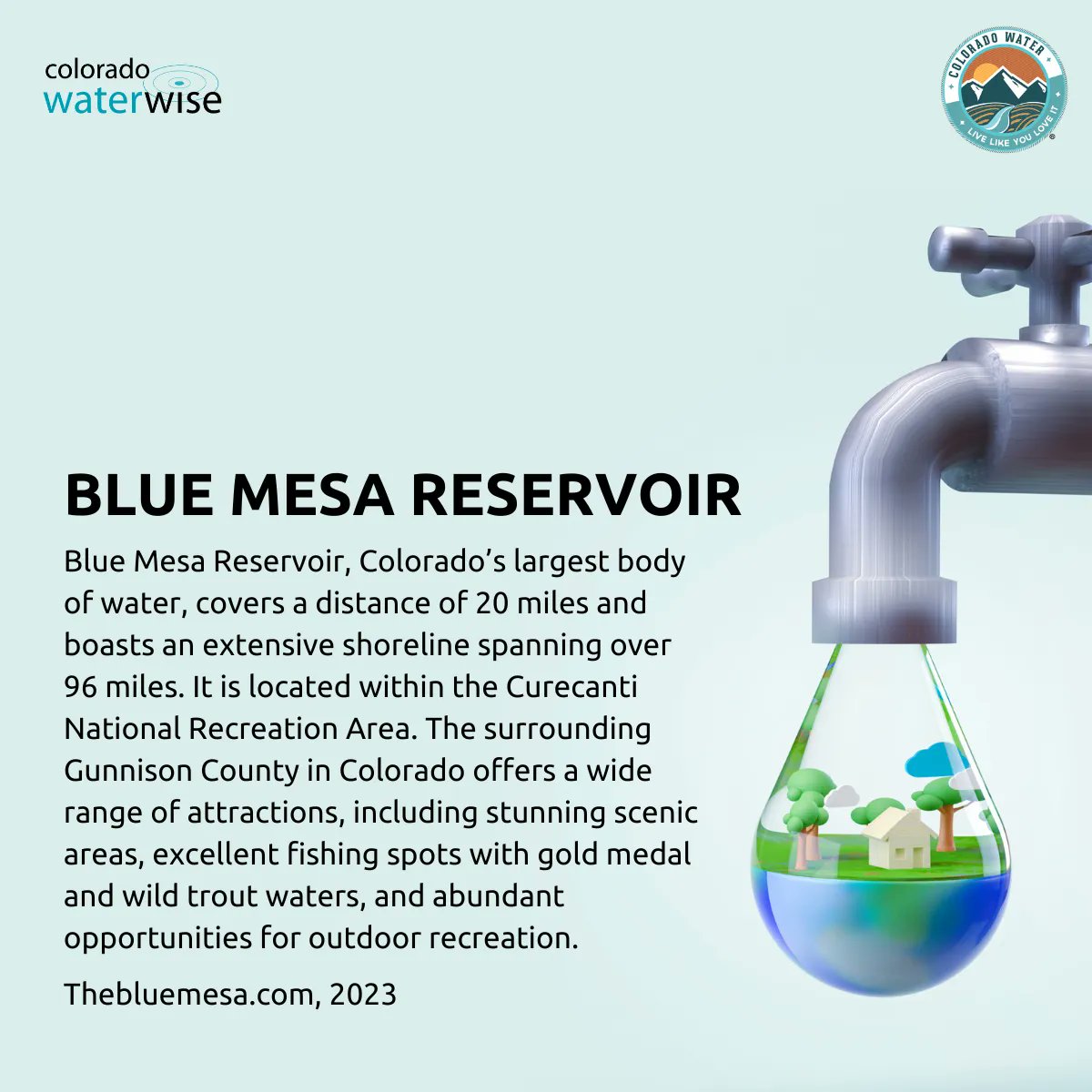 ColoWaterWise's tweet photo. The Blue Mesa Reservoir is the largest body of water in Colorado.
#ColoradoWater #COWater #CWW #ColoradoWaterWise #LLYLI #LiveLikeYouLoveIt #Water #ColoradoRiver https://t.co/yO4jC6oxfX