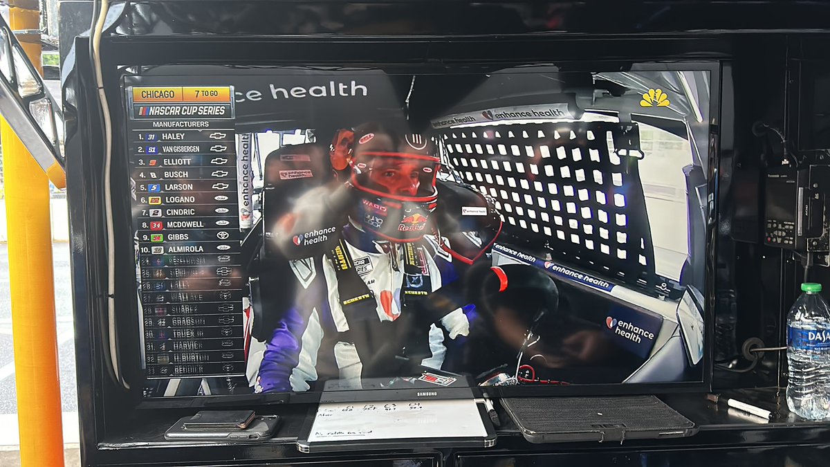 redbullampol's tweet photo. Come on SVG 🫶

P2 with 8 laps to go, currently under caution flag. 

#RedBullAmpol #NASCARChicago https://t.co/3dlTt86Ggo