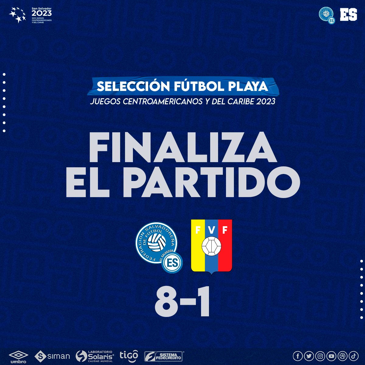 LaSelecta_SLV's tweet photo. 🇸🇻| Finaliza el partido

Nuestros Guerreros de Playa vencen a Venezuela 8-1 https://t.co/tGJbCqTn7v