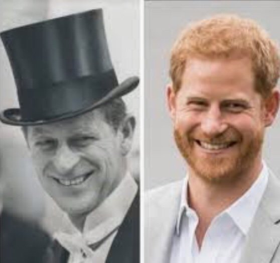 Until I saw the second pair posted by someone else, it was like a light bulb went off. It made perfect sense. Never thought of Grandpa. I never believed #PrinceHarry belonging to that other guy. Saw this & I looked up young Prince Phillip & found Harry's twin.  #PrincePhillip