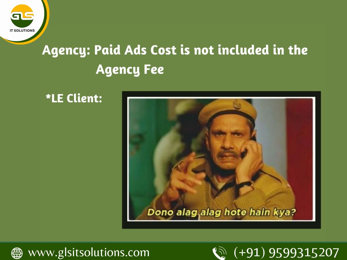 glsitsolutions's tweet photo. Agency: Paid Ada Cost is not included in the Agency Fee
Le client: Dono alag alag hote hain kya?
*
📷My Google Business Profile: https://t.co/riY2reCzJg
*
#glsitsolutions #marketingstrategy #digitalmarketing #marketingdigital #seotipsandtricks #tipsforseo #seochecklist #seo https://t.co/giTndSUV0D