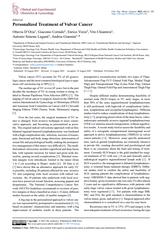 CEOGjournal's tweet photo. Andrea Giannini, et al. published an editorial on "Personalized Treatment of Vulvar Cancer" in @CEOGjournal.
You can read the full text at
https://t.co/8np4IQL8hQ
#vulvar_cancer
#prognosis
#sentinel_lymph_node
#taylor_therapy
#vulva_surgery https://t.co/khjE8X4DYh
