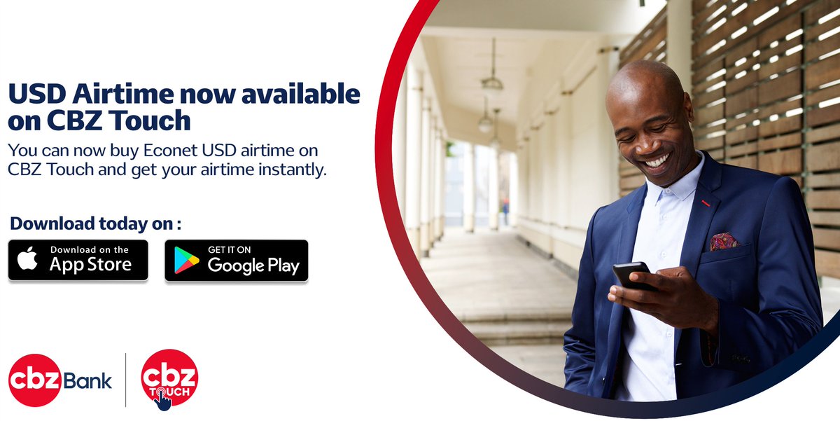 CBZHoldings's tweet photo. Looking for a convenient way to buy USD Econet airtime? You can now buy using CBZ Touch in just a few clicks.
#CBZTouch #PartnersForSuccess https://t.co/YWHr1Fc4NR