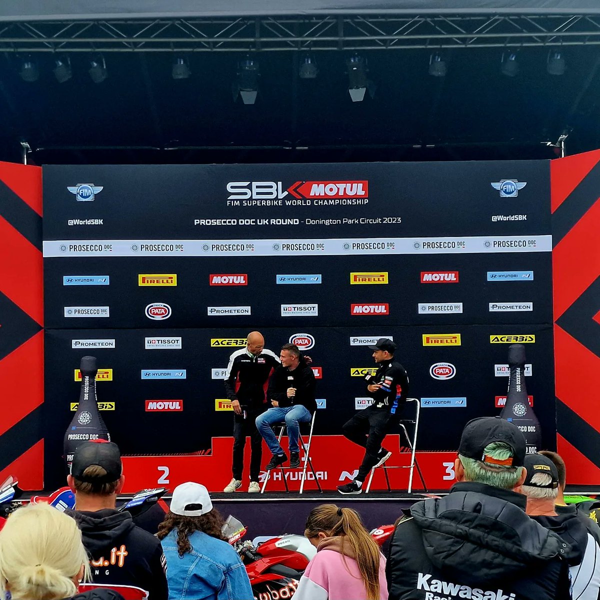 LDRRacing's tweet photo. It was Great to join @mhillofficial on the main stage yesterday @DoningtonParkUK along with @realleonhaslam and commentate on The @WorldSBK race 🏁
#WSBK / #doningtonpark / #LD34 https://t.co/AXOjuXyfIv