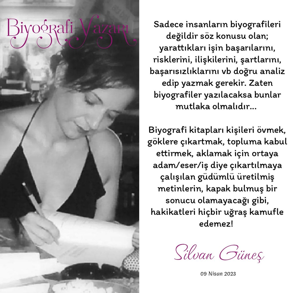 silvangunes's tweet photo. #silvangunes #biyografiyazari #biyografisini #biyografistim #biyografist #biyografiler #birbiyografi https://t.co/4lSJYc3d7g
