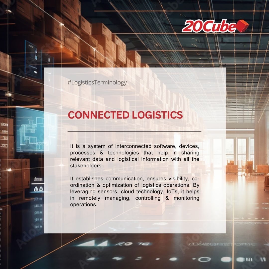 20CubeGroup's tweet photo. #ConnectedLogistics can improve risk management, performance optimization, route planning, trackability &amp; security.
Contact us for leveraging technology with customized logistics solutions. 
https://t.co/rfpqm4Uls1
#DigitalLogistics #supplychainmanagement
#20Cube #MyHubPlus https://t.co/ocXaCZ2TEi
