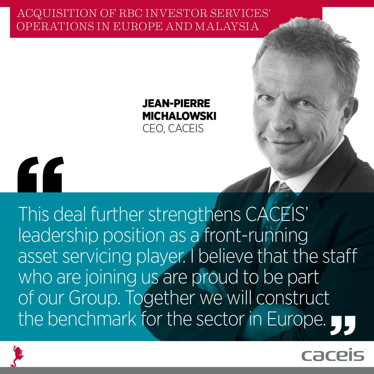 CACEIS's tweet image. 🔴[Breaking News] We are very proud to announce that we have completed the acquisition of the European asset servicing activities of RBC Investor Services &amp;amp; its associated Malaysian centre of excellence. 
Read the PR➡️caceis.com/whats-new/pres…

#SecuritiesServicing #AssetManagement