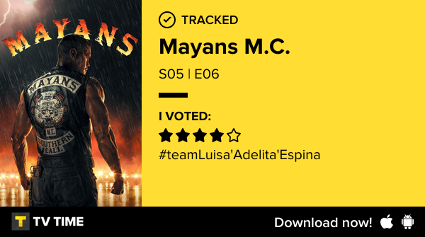 dubDUBgee's tweet photo. I've just watched episode S05 | E06 of Mayans M.C.! https://t.co/hS9GmNqnLW #tvtime https://t.co/EsRwgbmyhN