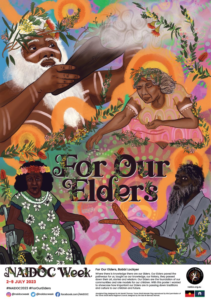 Happy NAIDOC Week! NAIDOC week is an opportunity to celebrate and recognised the history, culture and achievements of Aboriginal and Torres Strait Islander people. This year’s theme is ‘For Our Elders’ which focuses on the important role of Elders within community. #NAIDOC2023