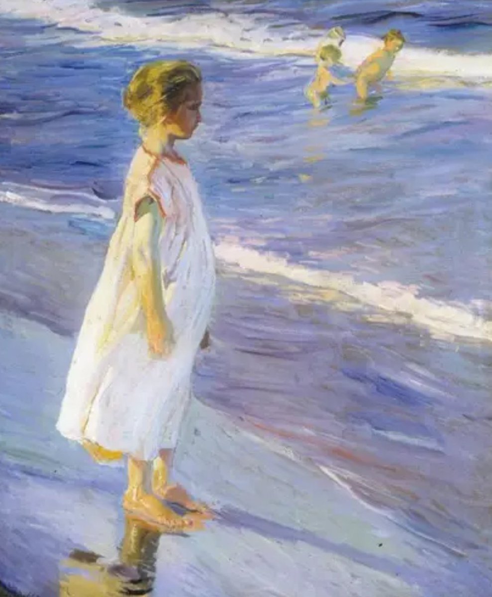 NikSamotracia's tweet photo. Amanece con 'Niña en la playa', Joaquín Sorolla. 
Café con besos, por favor. 
Buenos días. :)) https://t.co/ddiYgpu46v