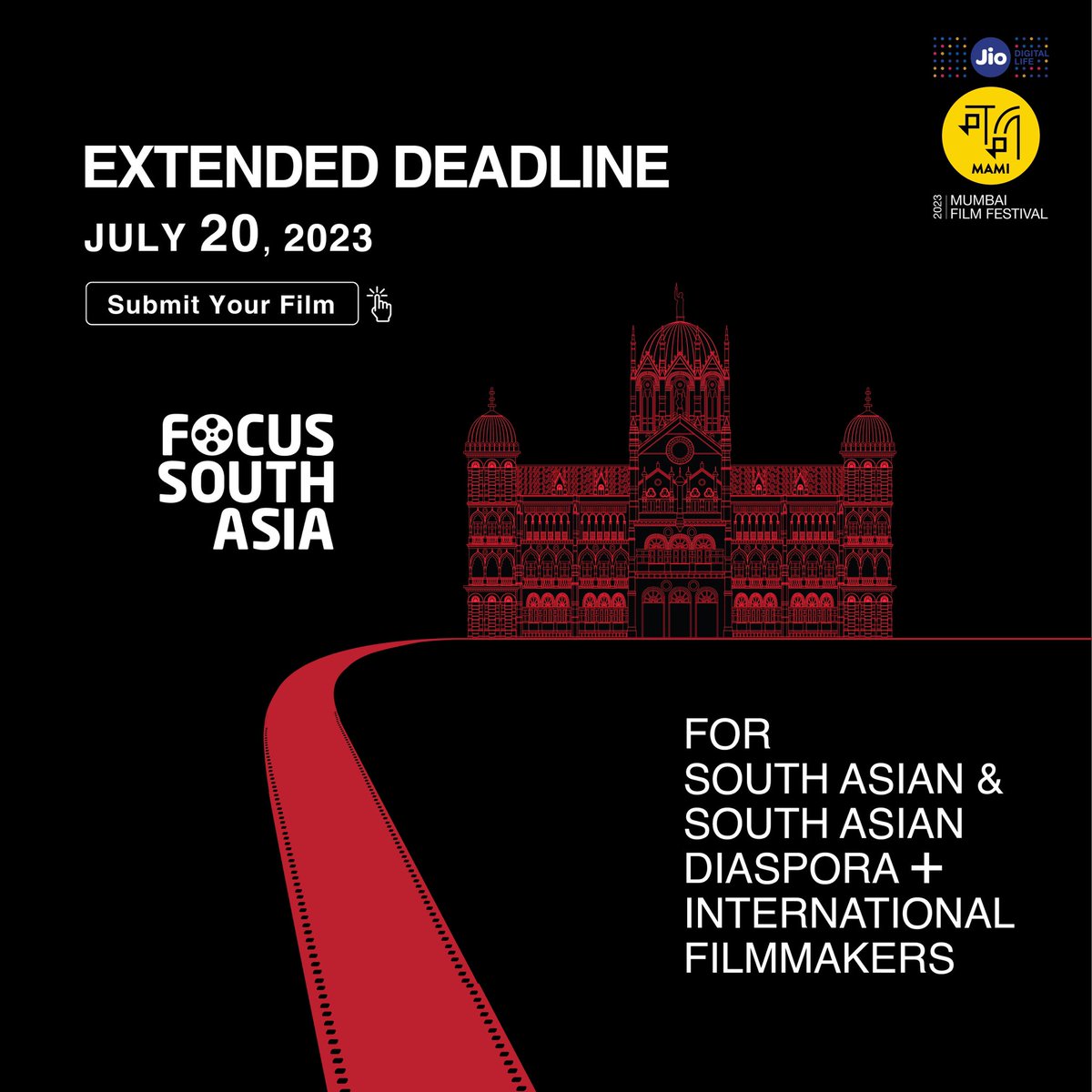 From South Asia Competition to Industry networking opportunities, your last chance to make this a reality is here as we extend our call for entries until July 20, 2023. Don't miss it!
Details here: mumbaifilmfestival.com