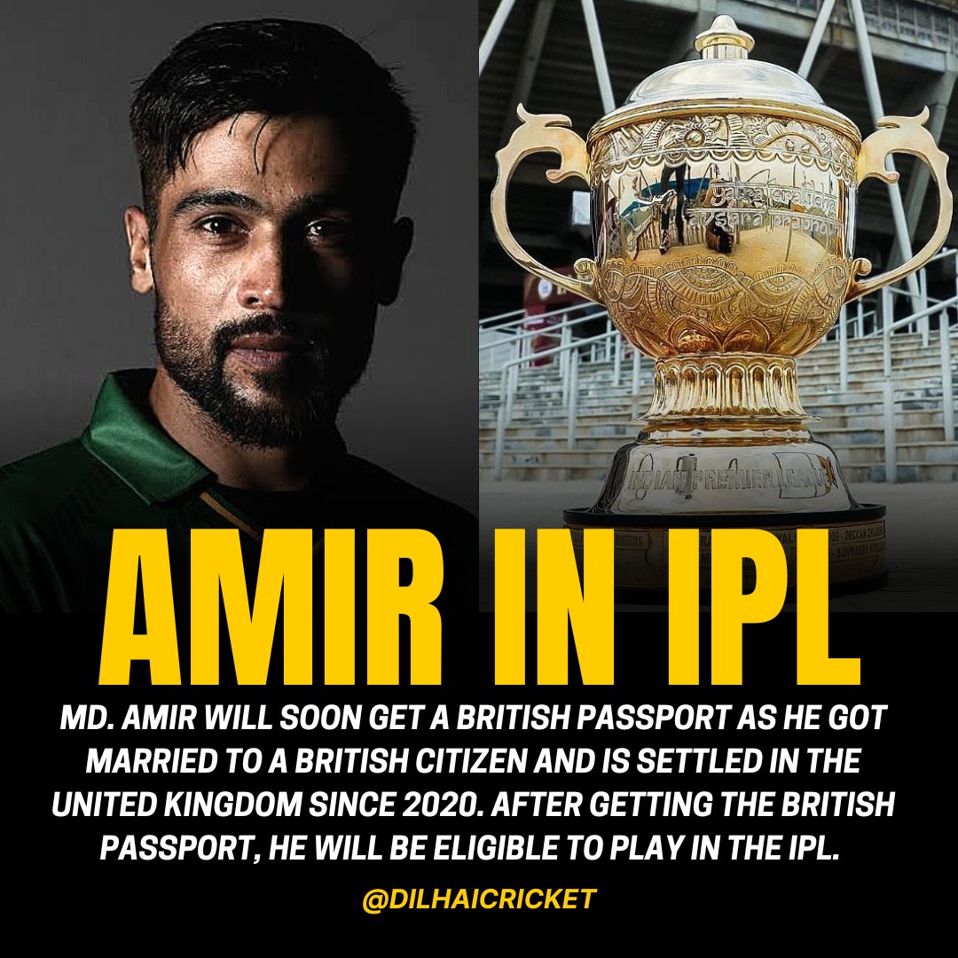 Amir will be eligible to play in the IPL soon! #Cricket #IPL #Ashes23 #Ashes2023 #IndianCricketTeam #BCCI
