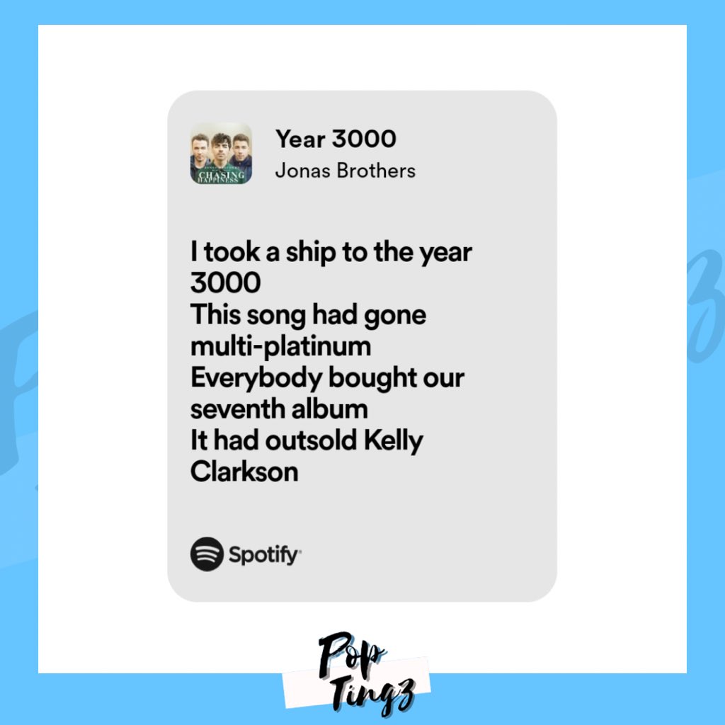 PopTingz's tweet photo. Despite singing so on their song “Year 300”, The Jonas Brothers’ latest album has NOT outsold Kelly Clarkson’s. https://t.co/T4XOs9Js9t