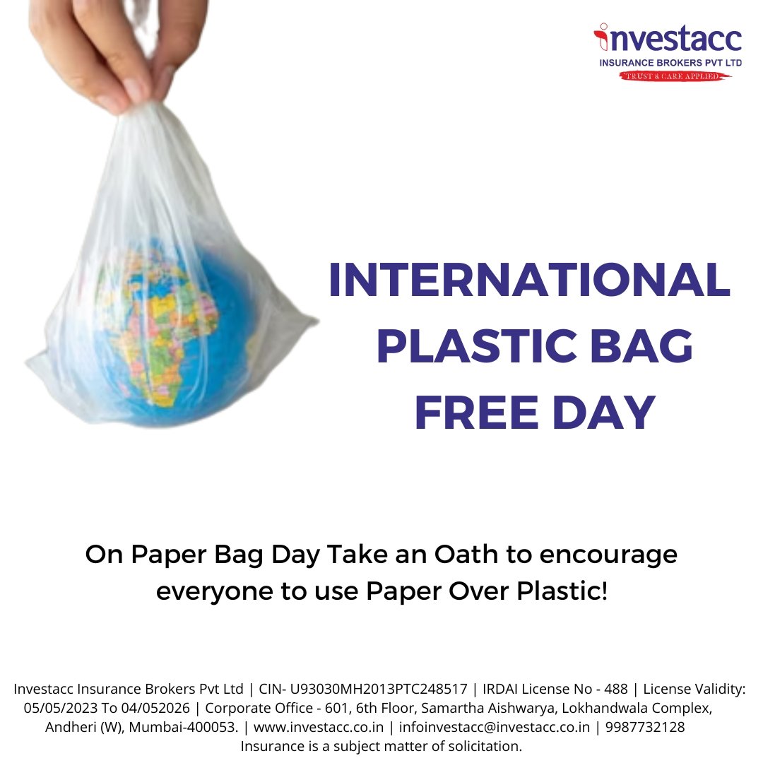 Take A Pledge And Do Your Bit For Our Environment. Avoid Plastics And Adopt Paper Bags. #InternationalPlasticBagFreeDay.

#PlasticBagFreeDay #SayNoToPlasticBags #SustainableLiving #PlasticFreeWorld #ReduceReuseRecycle #BeatPlasticPollution #ChooseReusable #EcoFriendlyChoices