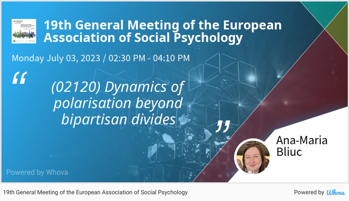 I am speaking at the 19th General Meeting of the European Association of Social Psychology. Please check our symposium today at 2.30pm in the Main Auditorium B! #easp2023krk