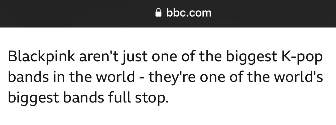 BLACKPINKCNTRAL's tweet photo. .@BLACKPINK aren't just one of the biggest K-pop bands in the world - they're one of the WORLD’S BIGGEST bands full stop. - BBC News https://t.co/XfKoXavOrj