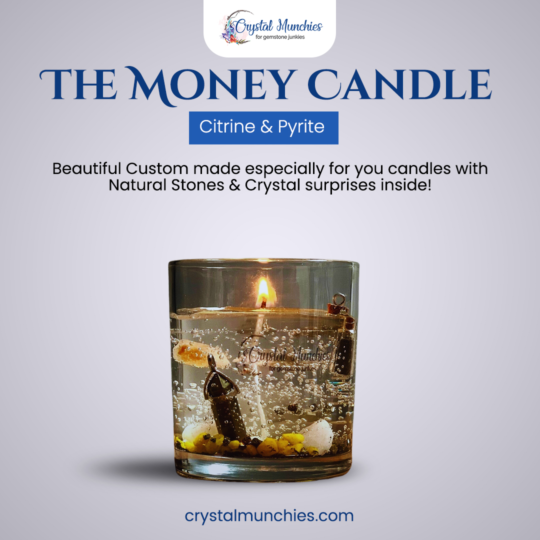 CrystalMunchies's tweet photo. With the Money Candle for the Sacral Chakra,🕯️ unleash prosperity! This alluring candle, which includes Citrine and Pyrite, reveals precious crystals and natural stones. 

For more details: https://t.co/ljeLPkIrlw

#sacralchakra #moneycandle #citrine #pyrite #abundance https://t.co/0OhKZHgd5x