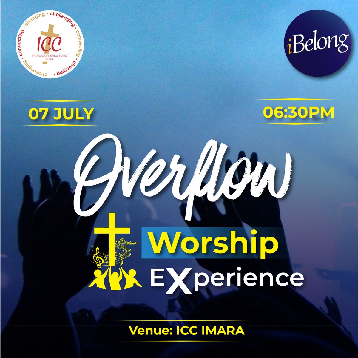 ICCImara's tweet photo. Worship Experience is here with us! and we are inviting you to join us on 7 July 2023 (this coming friday) from 6:30 pm. Come and let us give God praise, for he has been good to us.
All are welcome.
Entry is FREE
#overflow
#worship
#praise
#wepraise https://t.co/oiCbUY93r3