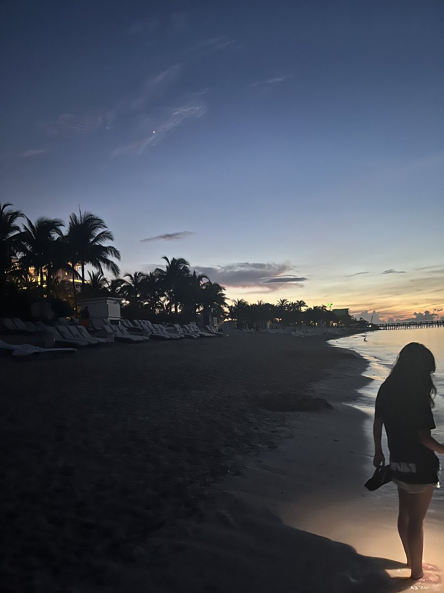 #DarlingDaughter on the beach at sunset. In full vacation mode.