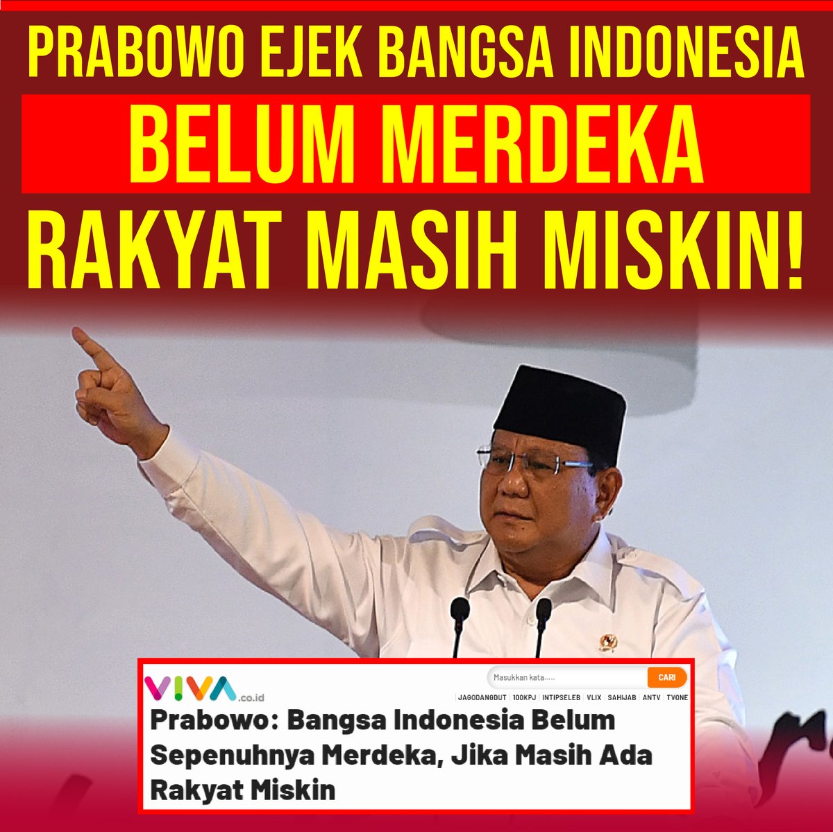 EvangirlC's tweet photo. Prabowo Ejek Bangsa Indonesia Belum Merdeka, Rakyat Masih Miskin!
Tele
Ini Twitter
Morningg
Prancis
Pensil Kuning https://t.co/UrZVNiSpy3