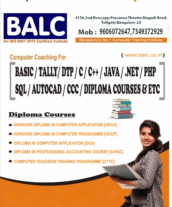 balc_tolgate's tweet photo. #BalcTollgate
All computer courses available here
#TallyPrime
#BasicCourses
#AdvanceExcel
#SAPCourses
#SpokenEnglish
#DTPCourses
#HandWriting
#ProgrammingLanguages
#CADDCourses
-contact for Registration 9606072647,8884708887
#balcacdd #balcdigiskills #balc https://t.co/CS2W9NZnR1