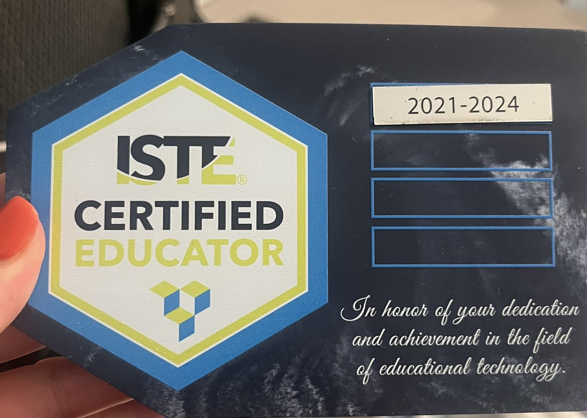 At home from #ISTELive23 and NYC. Grateful to have received this plaque as an ISTE Certified Educator! Crazy the three year mark is coming up.Thank you @ideaillinois @atilamrac @ISTEofficial @DeWit_teachn @ScienceCoachJNE @katiejfrey @jpowellteach @wine_hannah #istecert