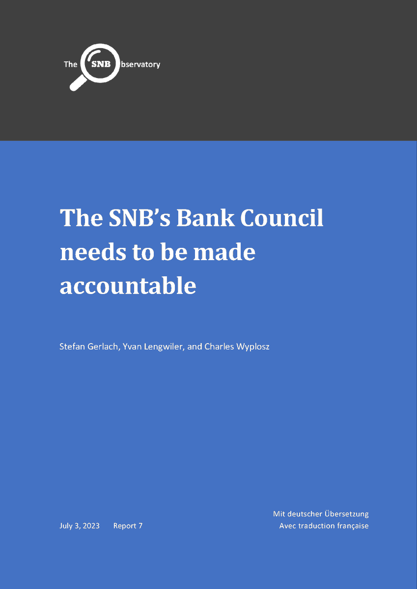 We discuss in a new report the <a href="/SNB_BNS/">Swiss National Bank</a>'s Bank Council and argue that it lacks accountability. That is problematic since it makes decisions that are more important than is generally understood.

snb-observatory.ch/bc-accountabil…
