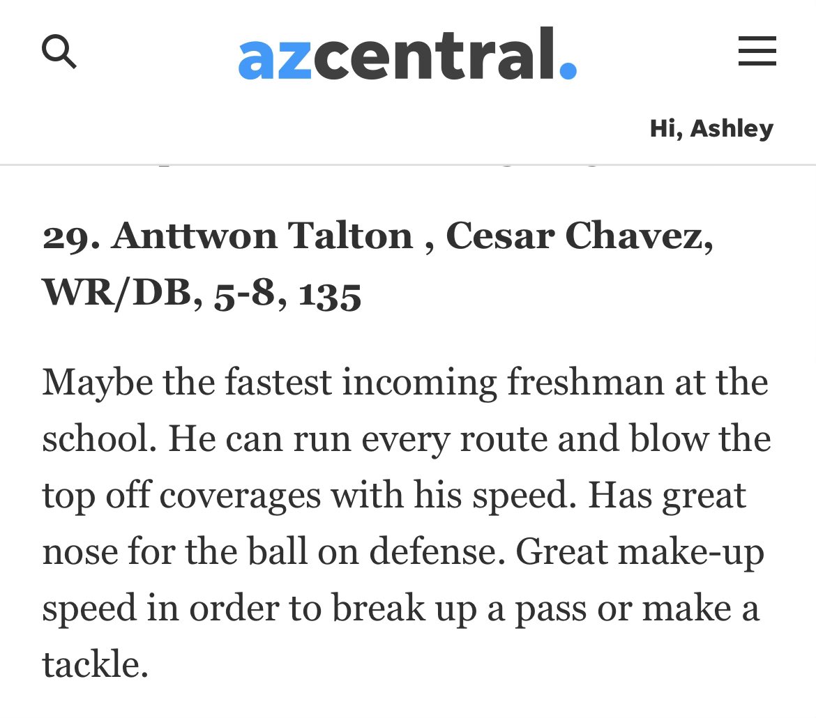 Anttwon Talton Jr (@anttwontaltonjr) on Twitter photo grateful to be listed top 29 freshman in arizona still more work to come #cchs <a href="/midwest25/">Coach Perry</a> @FootballCesar <a href="/encinoman04/">William Chipley</a> <a href="/Coach_Kam89/">Kam Thomas</a> grateful to be listed top 29 freshman in arizona still more work to come #cchs <a href="/midwest25/">Coach Perry</a> @FootballCesar <a href="/encinoman04/">William Chipley</a> <a href="/Coach_Kam89/">Kam Thomas</a>