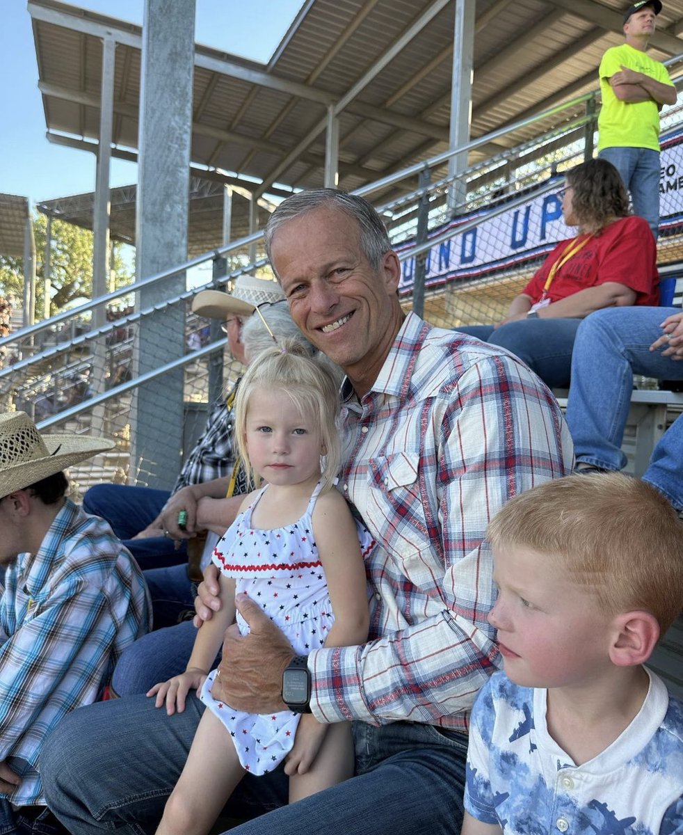 LeaderJohnThune's tweet photo. Great to have the family on hand for the 104th annual Black Hills Round Up Rodeo. One of South Dakota’s premier 4th of July holiday events. 🇺🇸 #sdsummer https://t.co/GKtlaxq8yL