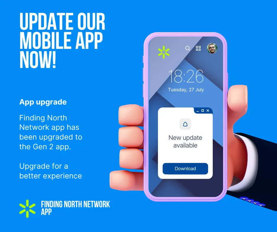 findingnorthau's tweet image. 📣 Great news! The Finding North Network App just got an upgrade! 
Introducing the Gen 2 app, now available for download.
Head to your app store and update today!
Google Play Store buff.ly/3NxwBLc 
Apple App Store buff.ly/3jbxjiS 
#FindingNorthNetwork