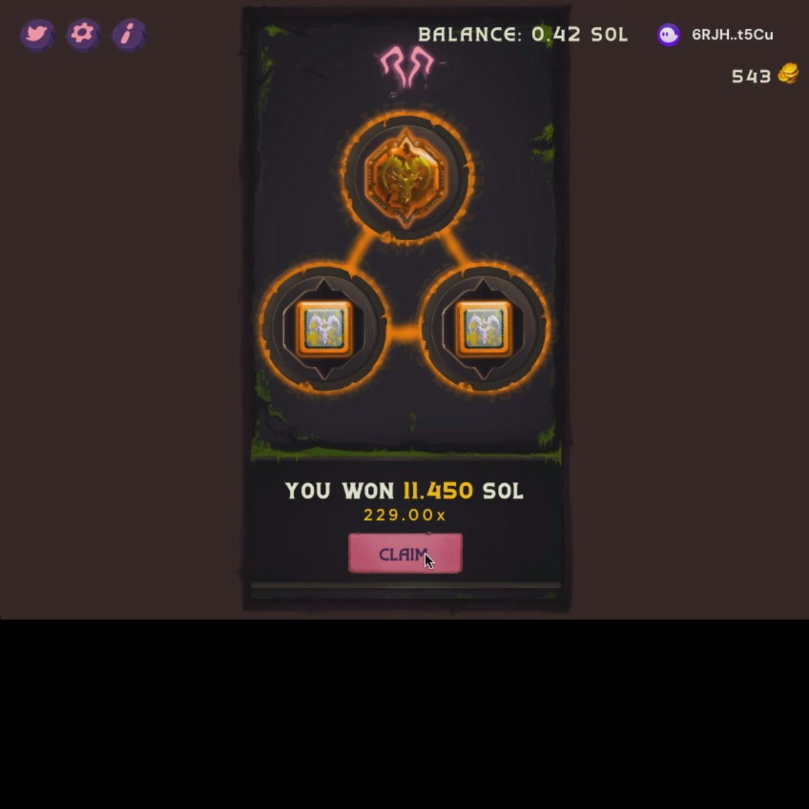 LOVING THE NEW DEGENSPIN GAME BY @NekkroNFT WE JUST TURNED .05 SOL -> 11.450 SOL 🤯 HUGE WINN YOU KNOW WE HAD TO SHARE IT 🤝 

OVER $85 GIVEN OUT JUST IN TONIGHTS FREE STREAM 👀 YES FREEE. IF YOU STILL HAVENT JOINED, ITS SAFE TO SAY YOUR MISSING OUT ❤️

FOLLOW <a href="/DEGENCIRCLETEAM/">THE DEGEN CIRCLE (NFT)</a> 🙌