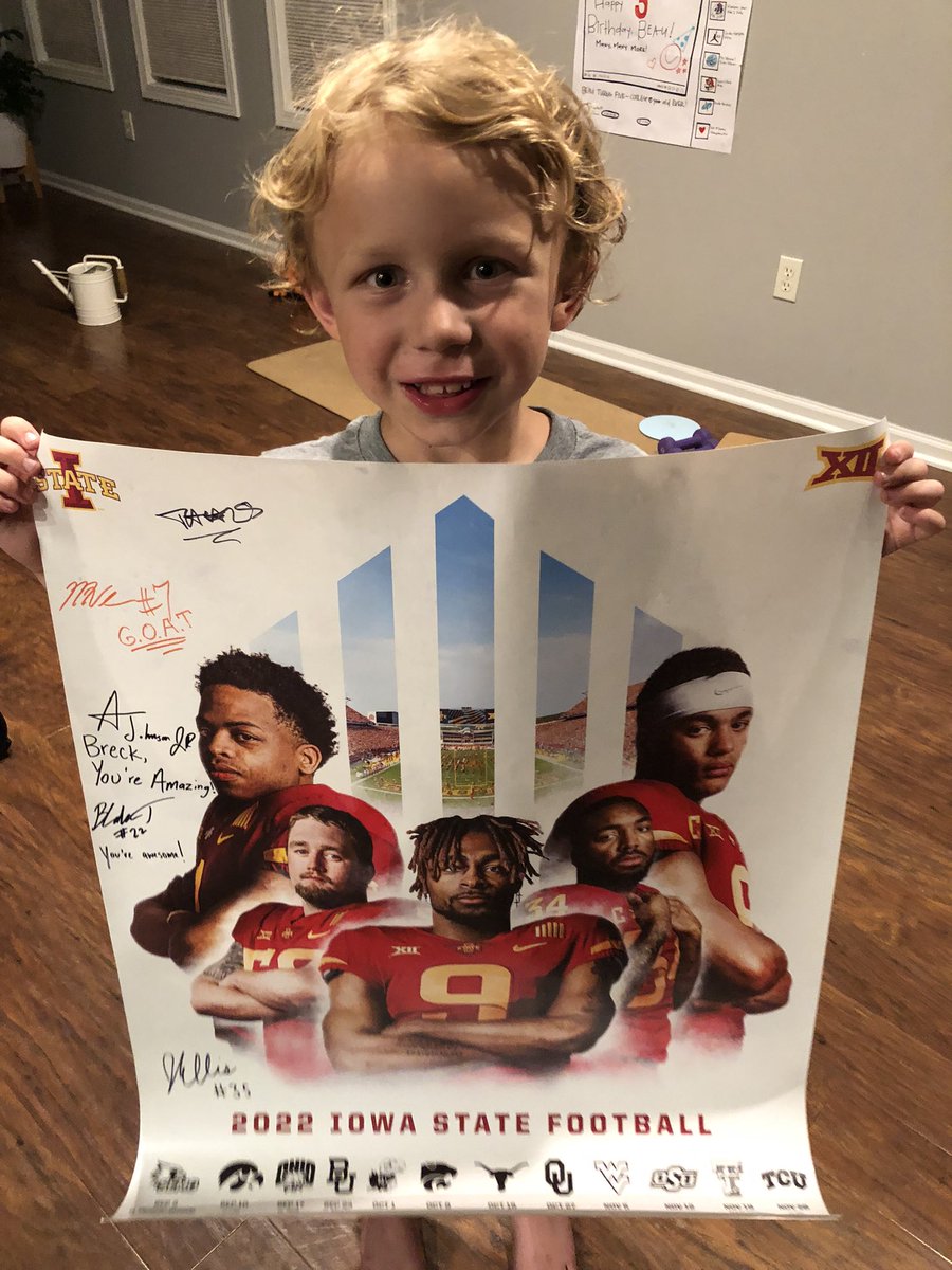 SheaInIowa's tweet image. Thanks @anthon21johnson for making Breck’s day! We can’t wait to cheer you on this fall!