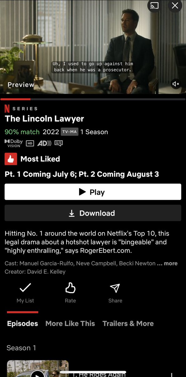 acheetah42496's tweet photo. 2022 @netflix TV Series based on @Connellybooks novel 📺📖 #basedonnovel #Netflix #netflixseries #drama #legaldrama #legaldramaseries  #thriller #mystery #detectivefiction #CrimeFiction #legalstory #thebrassverdict #thelincolnlawyer #imdb @IMDb https://t.co/COlRSwn0gB