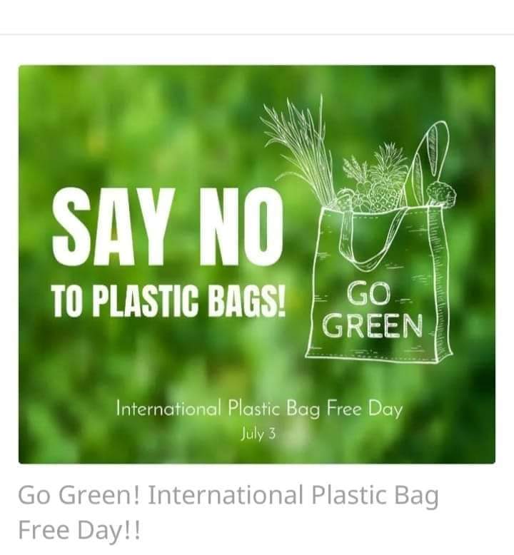 The International Plastic Bag Free Day is celebrated every year on 3 July, with an aim to raise awareness about the issues of plastic pollution and its harmful impact on the natural 
 #plasticpollution #plasticban #plasticfreeliving #plasticwaste #plasticfreeday