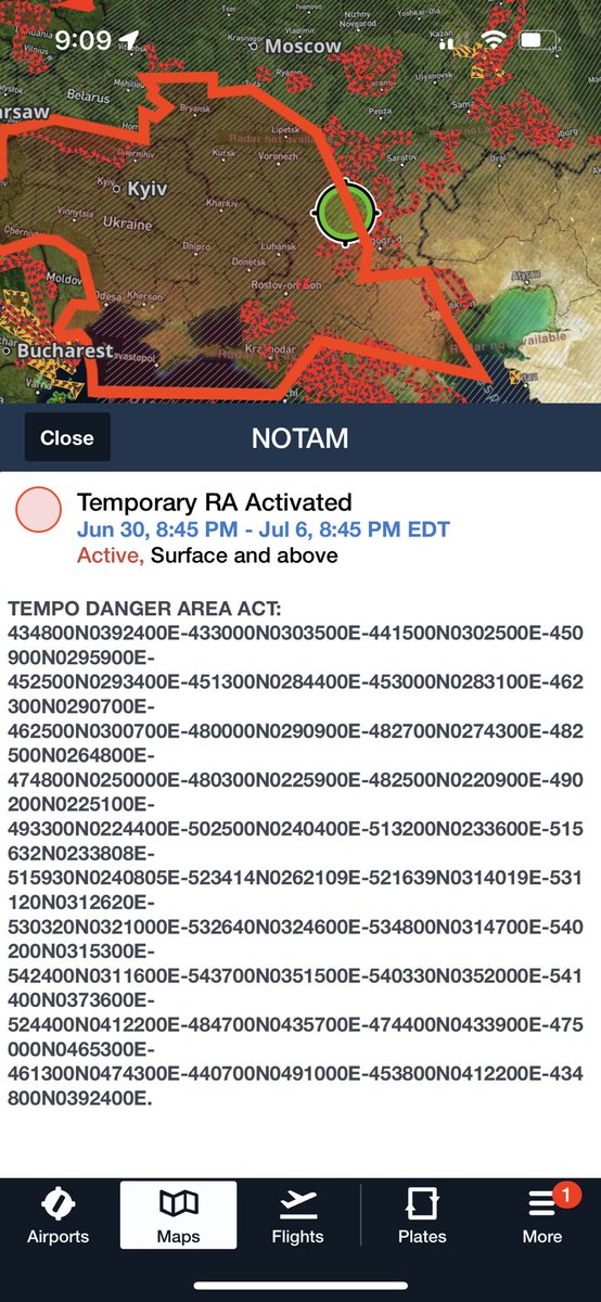 I discussed this in a Twitter Space last night, and figured I would provide an update. But first, a review of what I shared yesterday. REVIEW - On Friday (06/30), the airspace along the entire eastern seaboard has been closed and is categorized