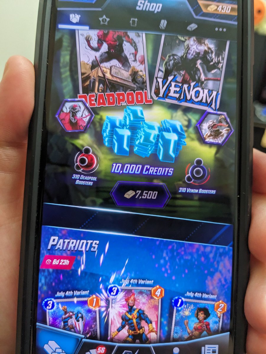 BattleProfessor's tweet photo. Hey @MARVELSNAP!

Everyone that I know has 2 offers in the shop but I only have 1 offer... is that normal?!?! https://t.co/lscDDtAN5f