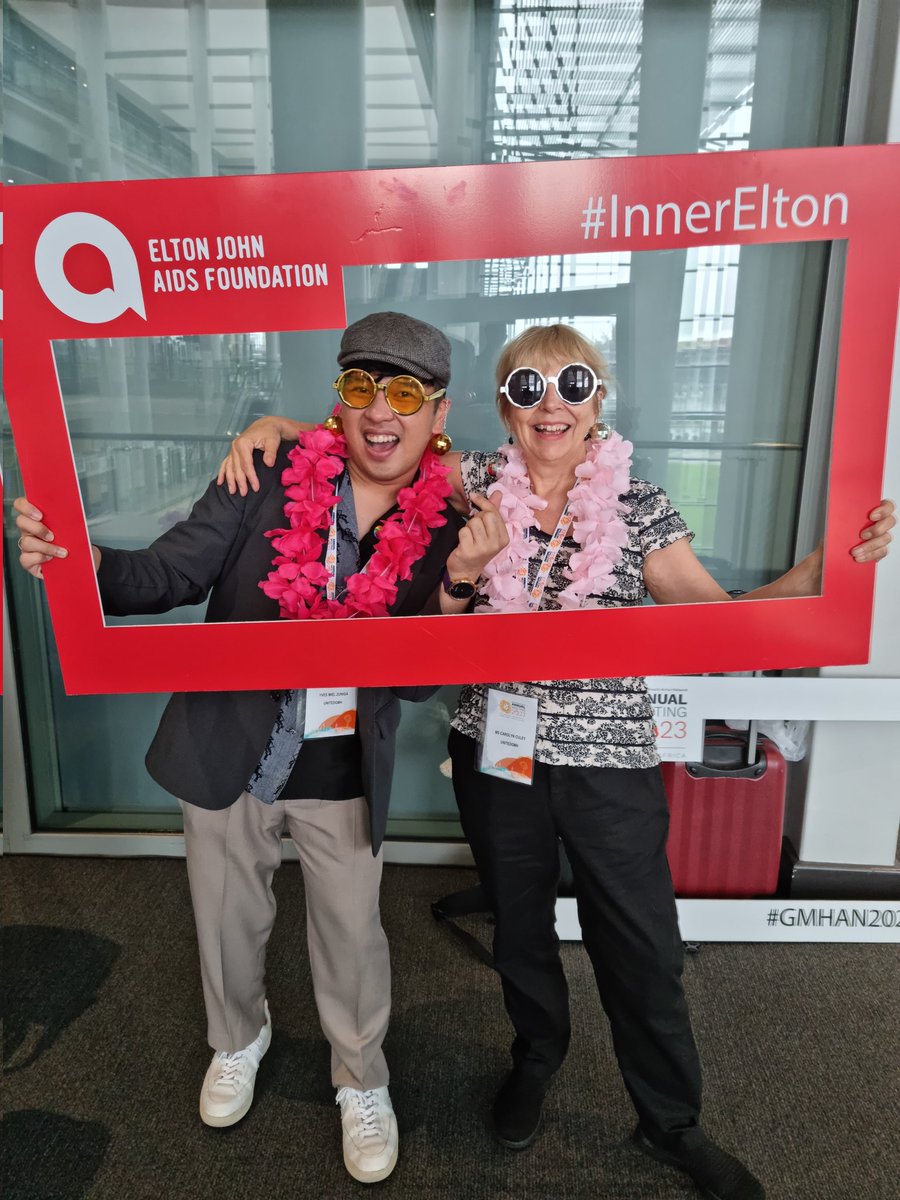 YvesZuniga's tweet photo. We all deserve equal access to both physical and mental health services and together we can make it a reality. Join me in supporting the Elton John AIDS Foundation and let your
#InnerElton out. Excited to see all #GMHAN2023 photos with their #InnerElton pose! @ejaf https://t.co/7YXDHm1bpp