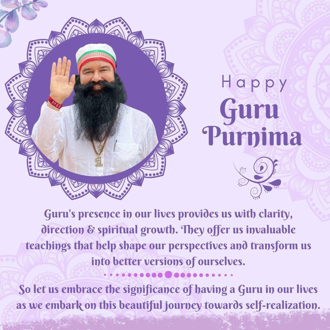 True Guru lights up torch of knowledge in the darkness of ignorance. Saint Gurmeet Ram Rahim Ji a Spiritual Guru who has more than 65 million followers not only give method of meditation, also lead 157 humanitarian works carried out by Dera Sacha Sauda #GuruPurnima #MyGuruMyPride