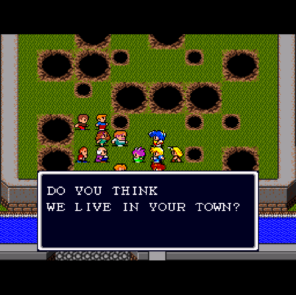 NeoKad99's tweet photo. Tecmo: Secret of the Stars sure was one of the RPGs of all time

No characters, basic unoriginal story, bland looking, forgettable music and a mostly unoriginal DQ clone that's at least fast enough in battle ><

At least the translation was horrible in the best way possible! https://t.co/DRhD1MdE03