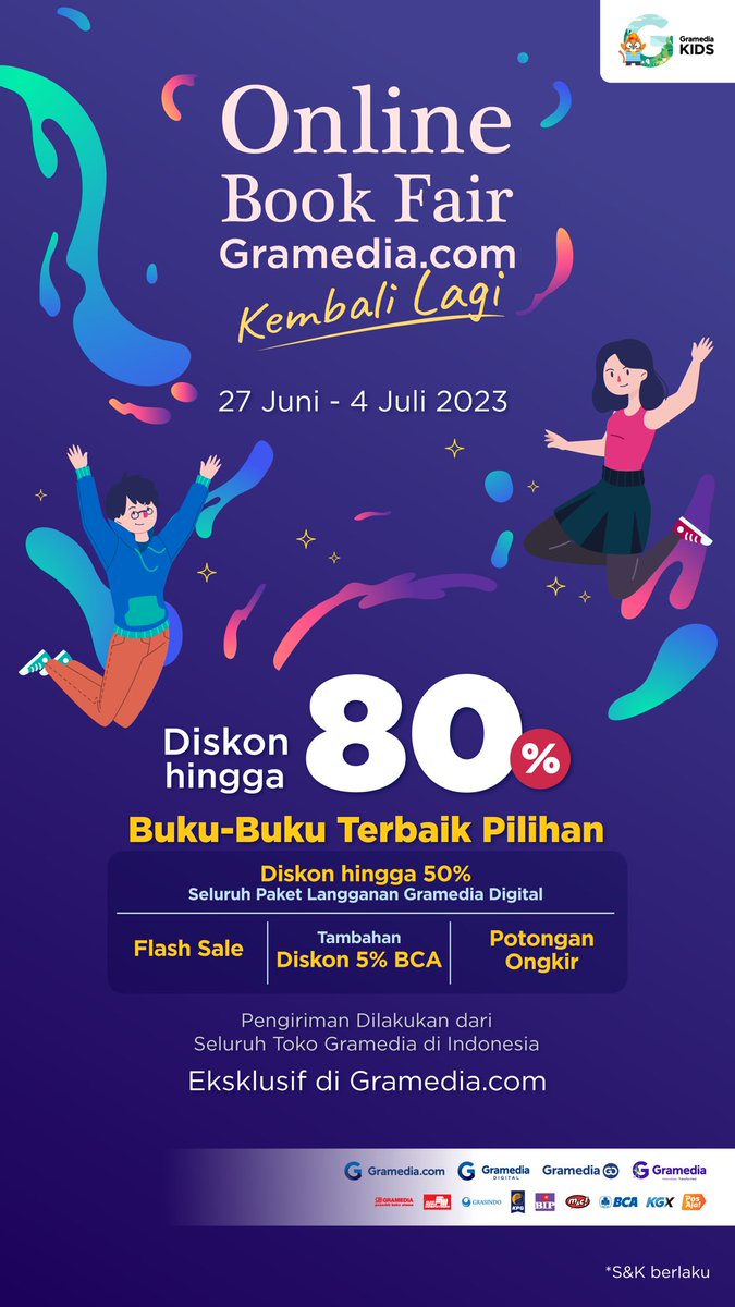 Masih ada kesempatan buat Sahabat Doru dapatkan promonya ‼️

Sahabat Doru, yuk dapatkan diskon buku HINGGA 80% ekslusif hanya di Gramedia.com, DISKON 50% untuk Paket Gramedia Digital plus tambahan DISKON 5% bagi pengguna BCA, flash sale, serta potongan ongkir! 🥰