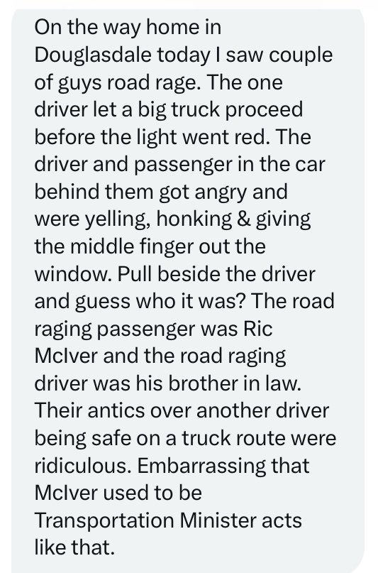 From the DM's...

Traffic can be stressful, but yikes!

(Maybe it was a lookalike?)

#abpoli #ableg #cdnpoli