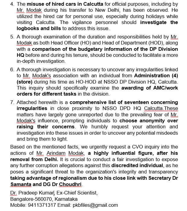 pradeep77239642's tweet photo. Request for an Impartial, Fair, and Transparent Investigation of Irregularities by Shri Arindam Modak, DDG at MOSPI, Following His Transfer from the Ministry for fair Investigation. https://t.co/vhWqpQS2Wl