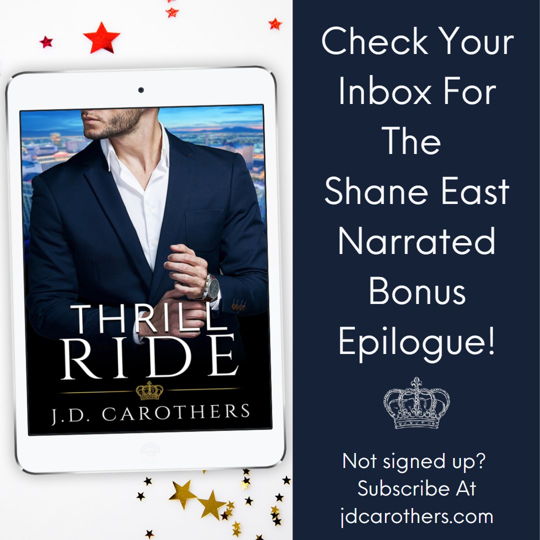Ready for something to brighten up your week? The Bonus Epilogue for THRILL RIDE, narrated by the sultry voice of @ShaneEastReads, is in your inboxes NOW!

Not signed up? Subscribe today at jdcarothers.com
