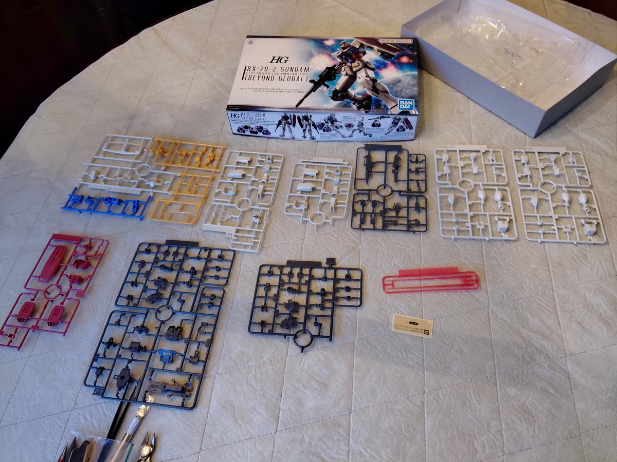 Posted this over on Mastodon already, but might as well post it to this dying site too. My lazy Sunday weekend project was my first #gunpla build. Only screwed up one part (flipped an arm piece) that required me to go back and rebuild that bit.