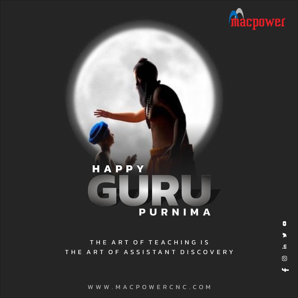 Macpower_CNC's tweet photo. The Art of Teaching is the art of Assisatant Discovery...!!! "Happy Guru Purnima"

#gujarat #machine #MACHINETOOLS #VMC #indiamart #tooling #cnc #technology #macpower #GuruPurnima2023 https://t.co/h1QfjjE5bA