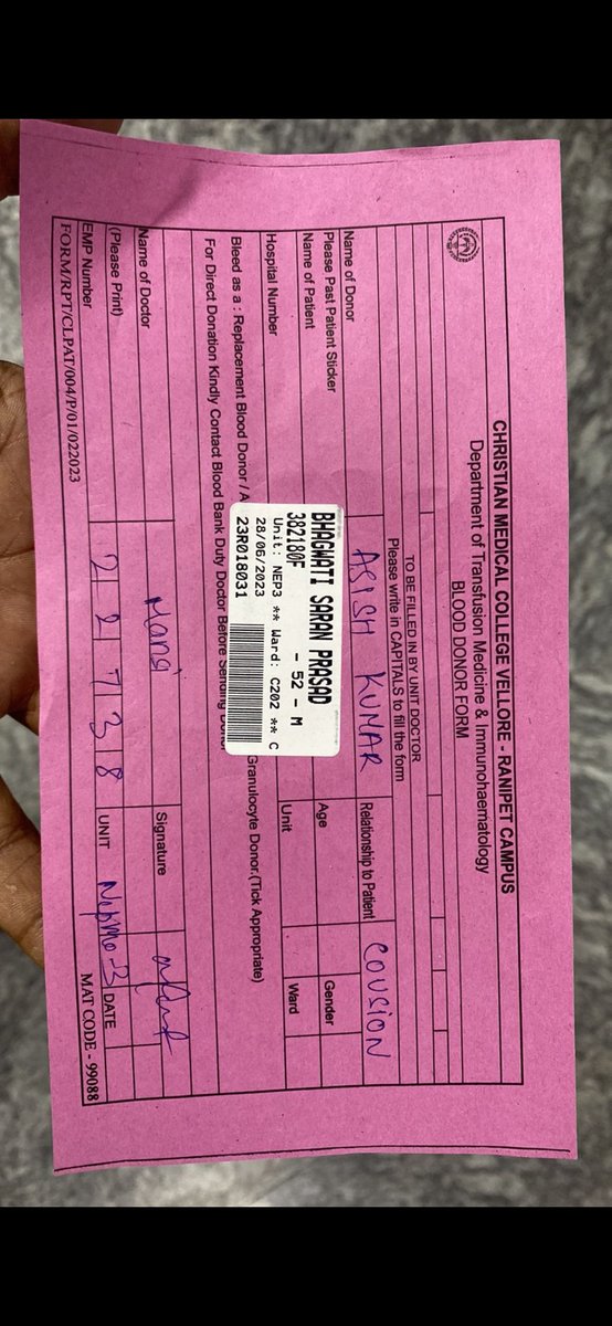 ConnectingHopes's tweet photo. Vellore me urgent 2 unit blood chahiye Vellore se koi hai to help Kare  70047 18252 
@bloodconnectorg @hydblooddonors @BloodDonorsIn @BloodsevaIndia https://t.co/4D7CshJv8f