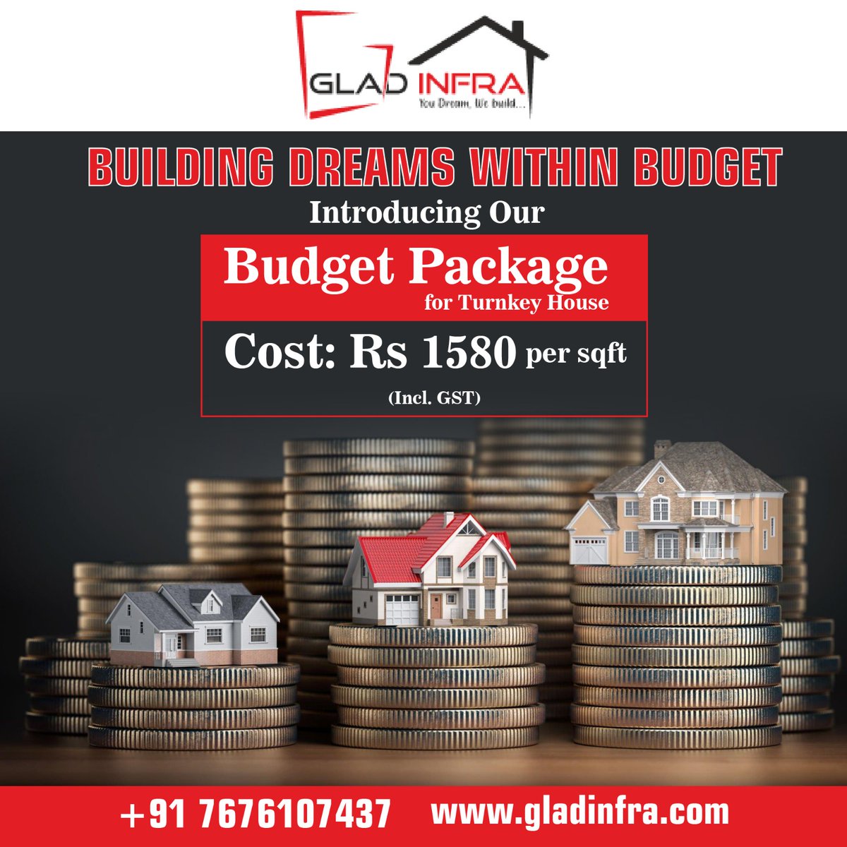 GladInfra's tweet photo. 🏡 Building Dreams Within Budget: Introducing Our Budget Package for Turnkey House 
 https://t.co/5nbcPfM82D | +91 7676107437  #GladInfra #GladInfraConstruction #QualityConstruction #InnovativeSpaces #DreamBuilders #ConstructionExperts #ReliableContractor #DesignPerfection https://t.co/LJbcUAuRpg