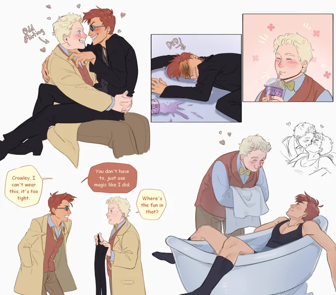 Los amo AAAAAAAAAAAAAAAAAAH-!
#GoodOmens #ineffablehusbands 
He estado viendo a Michael y David interactuando y siendo hermosos, y eso no ayuda con mi obsesión con Crowley y Aziraphale XD. 🌺✨❤️ 